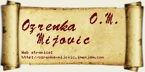 Ozrenka Mijović vizit kartica